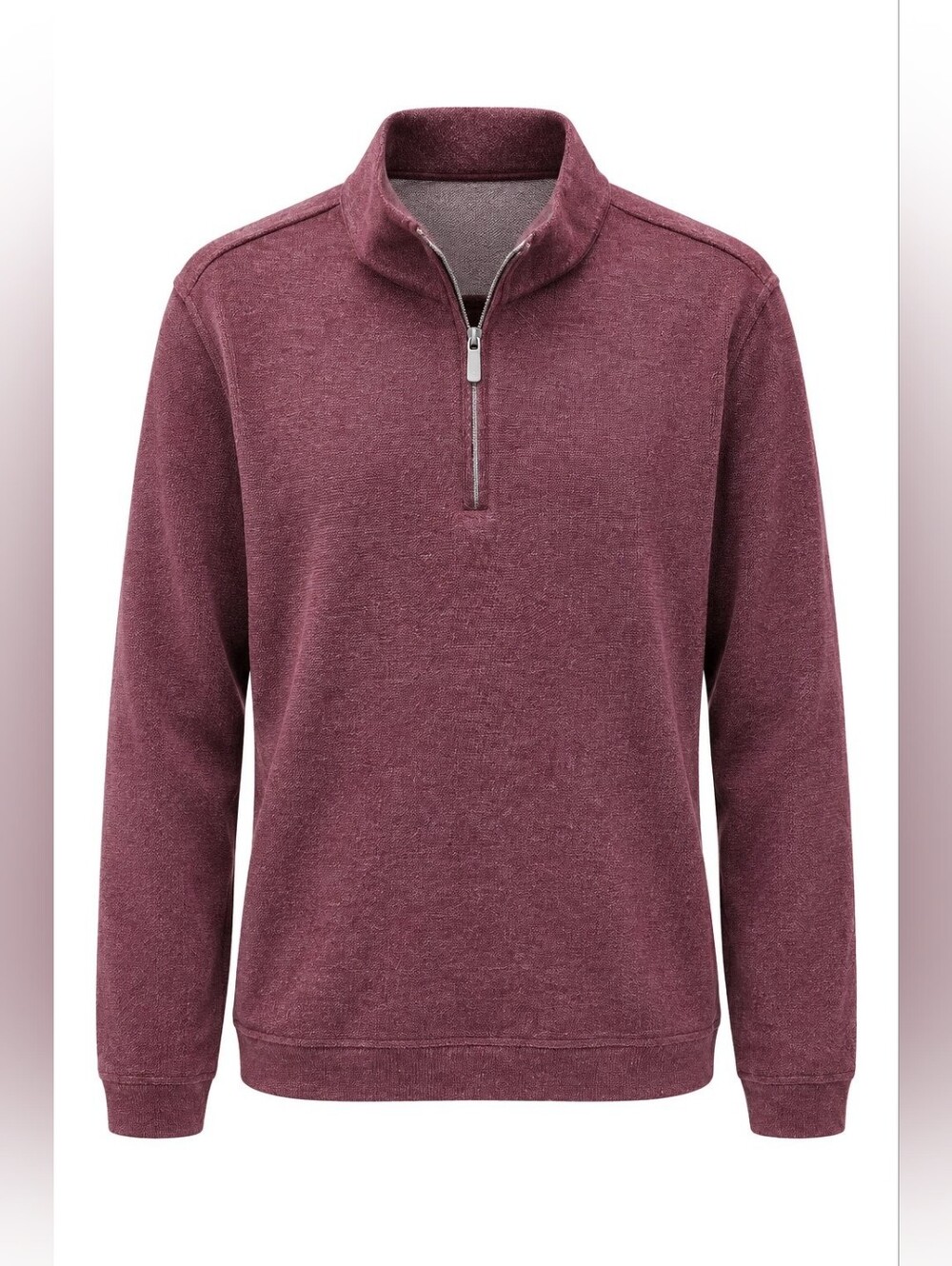 David Donahue Men's Half-Zip Pullover Sweater - Burgundy Sz LG